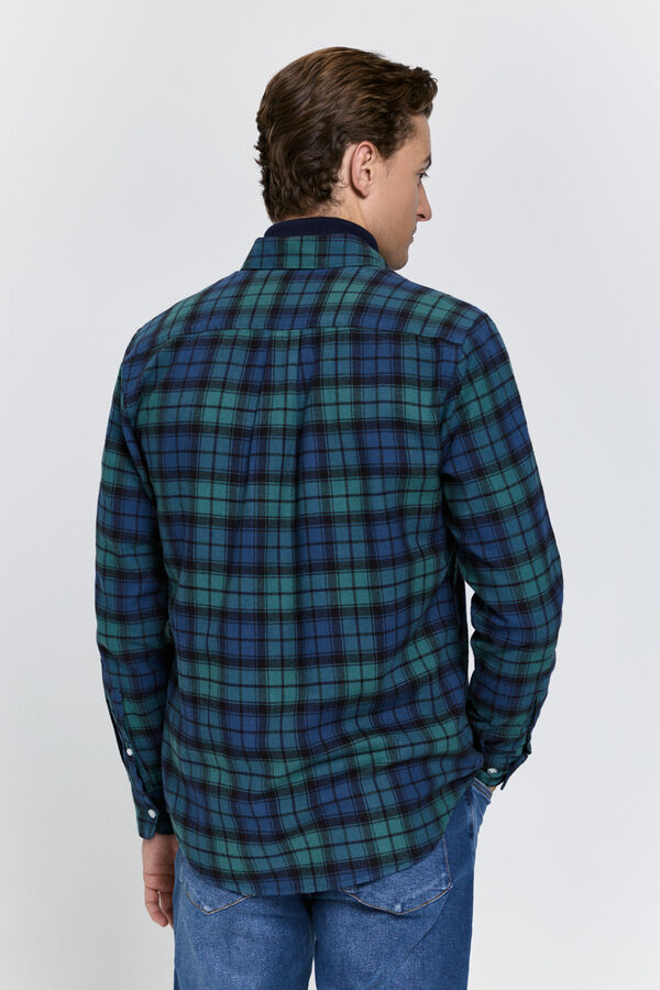 Milano Camisa xadrez com caimento relaxado Marinho