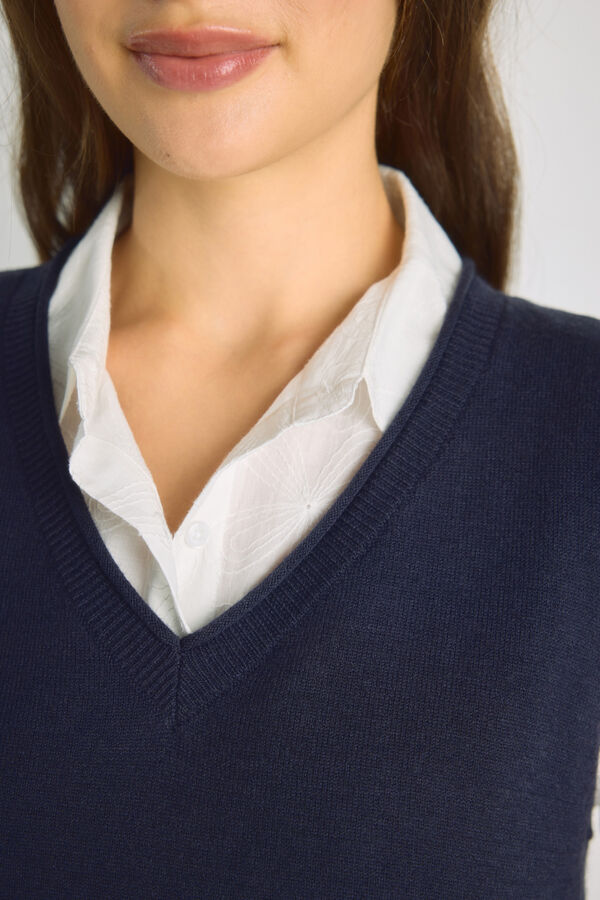 Milano Chaleco cuello pico Navy