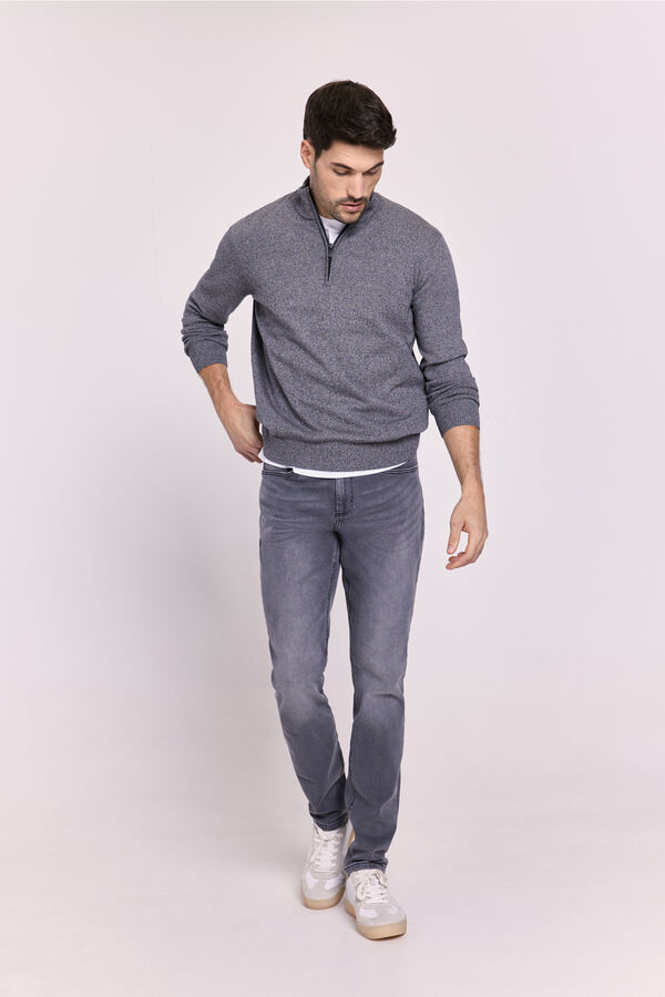 Milano Jersey semicisne cremallera Gris