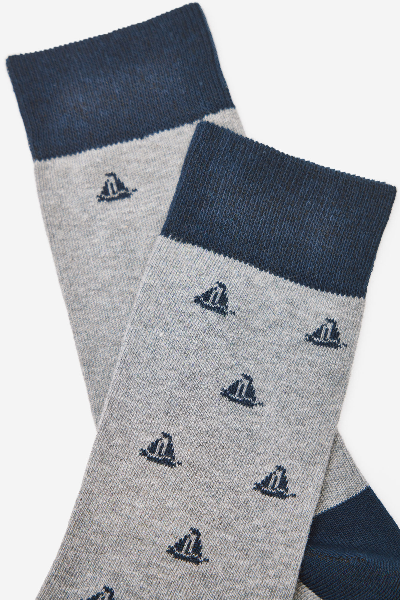 Milano Meia com padr&atilde;o de barcos