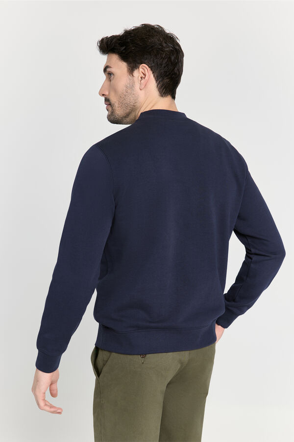 Pedro del Hierro Sudadera cuello redondo con logo Navy