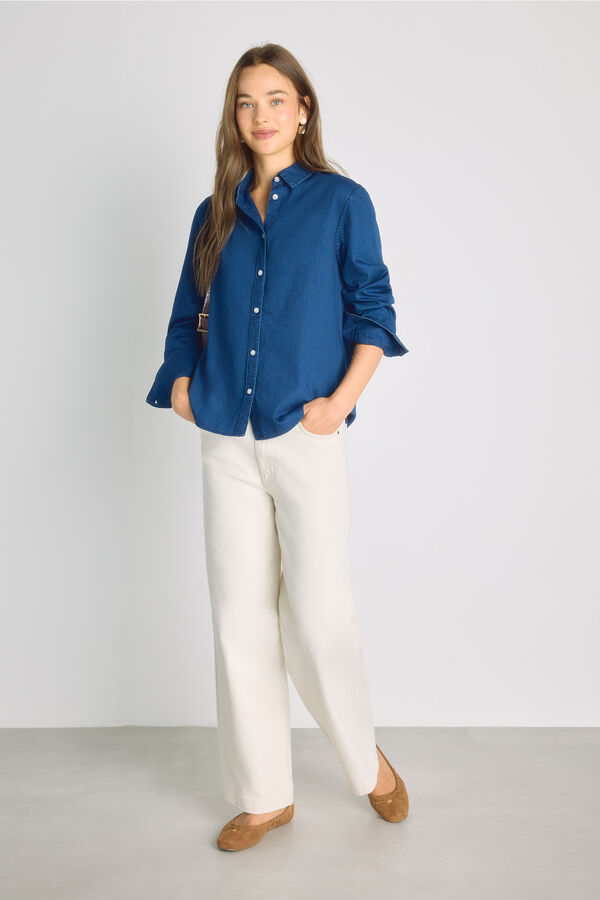 Milano Camisa de ganga Azul
