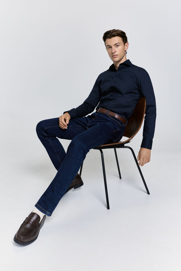 Milano Camisa vestir slim fit Navy