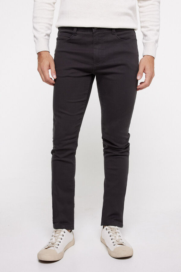 milano Cal&ccedil;as 5 Bolsos Skinny Cinzento oscuro