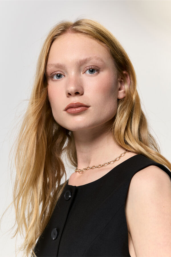 Milano Chaleco sastre negro cuello caja Negro