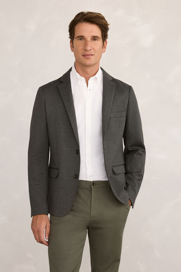 Milano Blazer malha fina Cinzento oscuro