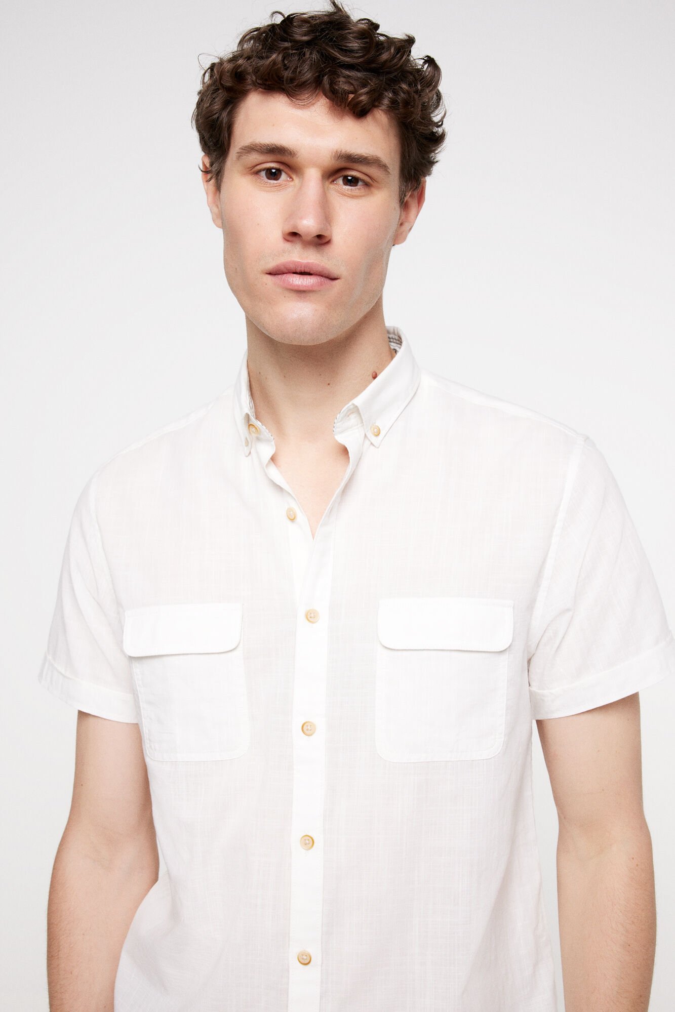 Milano Camisa Lisa Aspecto Lino