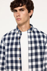 Milano Camisa xadrez de sarja Estampado azul