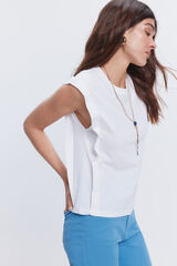 Milano Camiseta mangas efeito lavado Branco