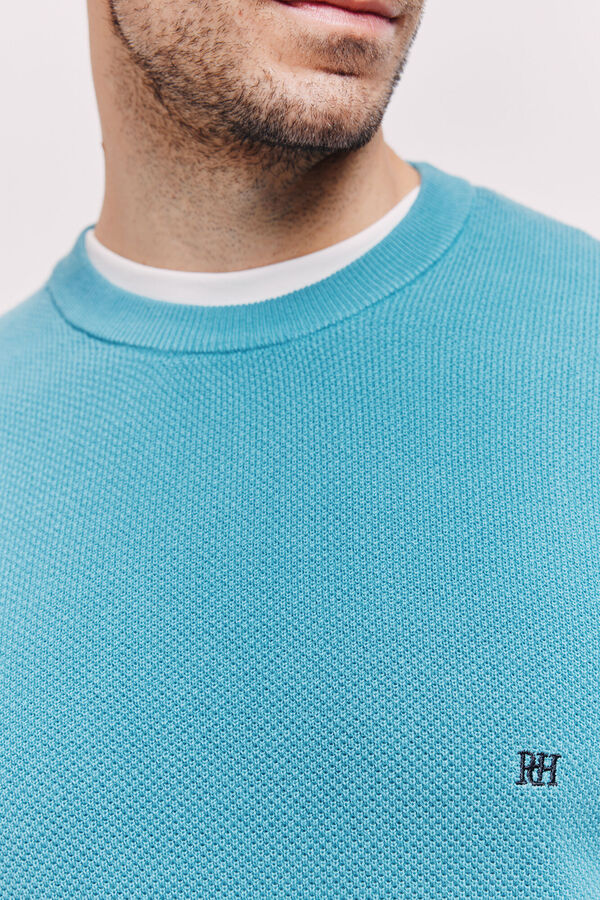 Pedro del Hierro Camisola gola caixa Azul