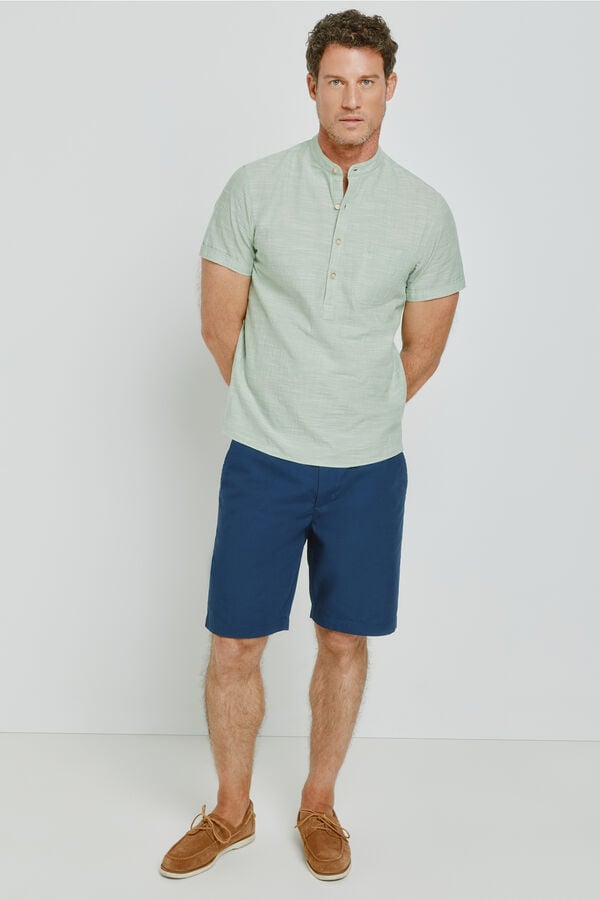 Milano Camisa gola mao manga curta Verde