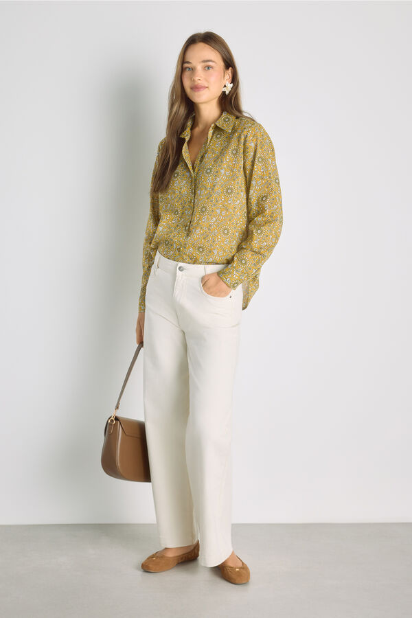 Milano Camisa estampada Dorado/ Mostaza