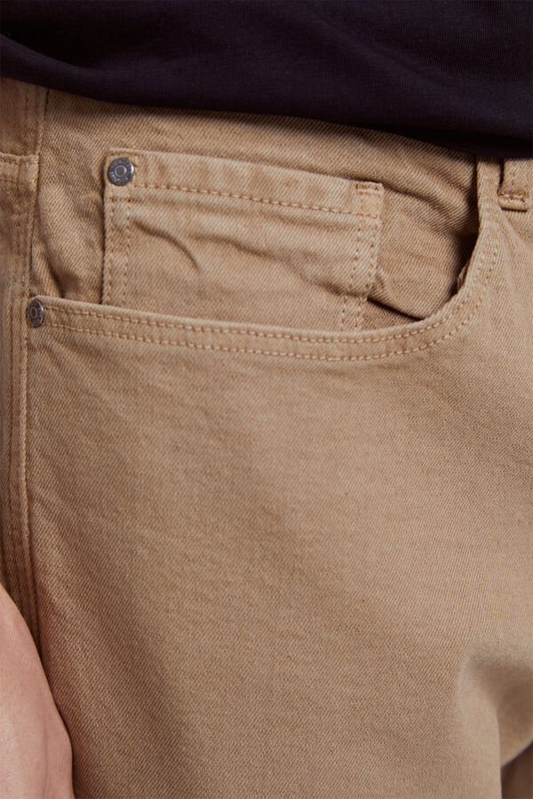 Milano Cal&ccedil;a Slim 5 Bolsos Bege