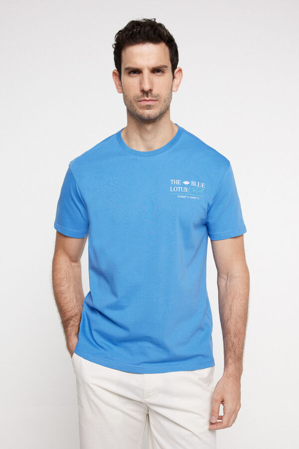 Fifty Outlet T-shirt estampada 100% algodão Azul