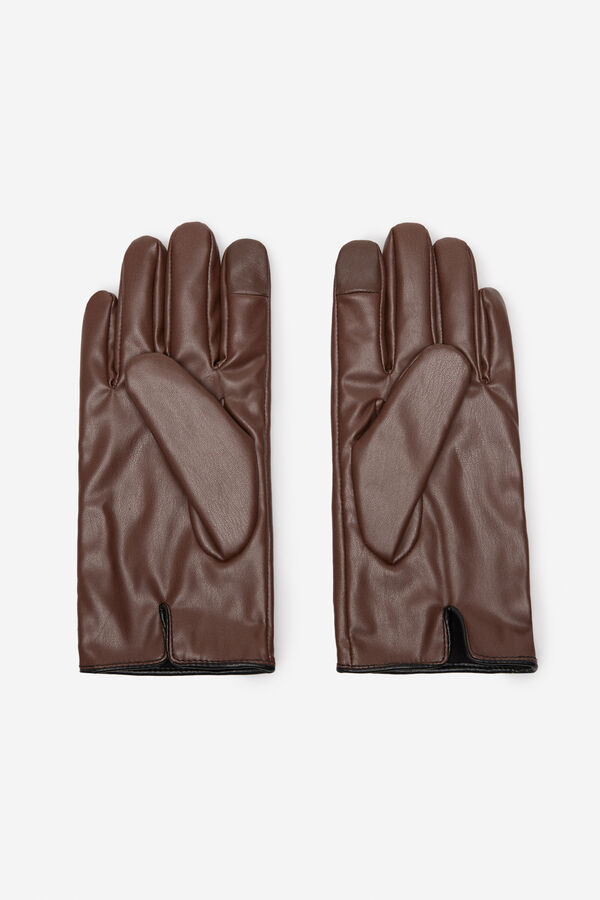 Milano Luvas Efeito Pele Castanho