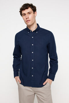 Fifty Outlet Camisa Lino Lisa. Navy