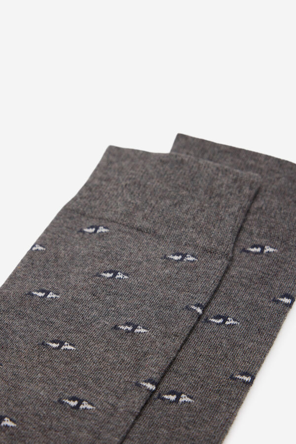 Milano Calcetines media ca&ntilde;a print orcas Gris Oscuro