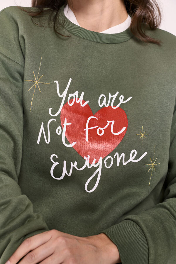 Milano Sudadera verde con estampado y bordado Verde