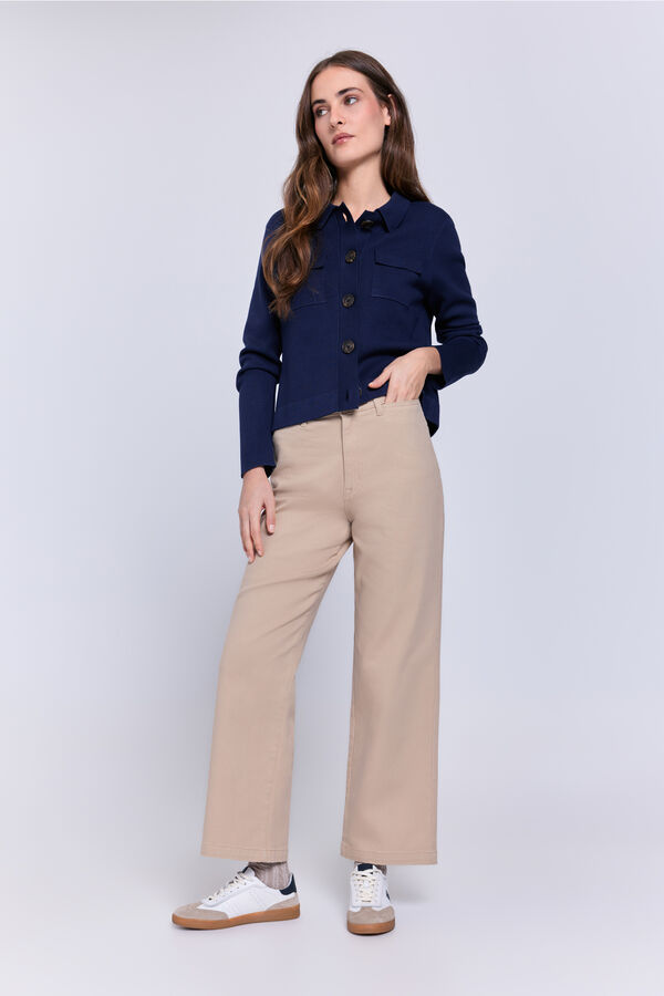 Milano Cardigan grueso con bolsillos Navy