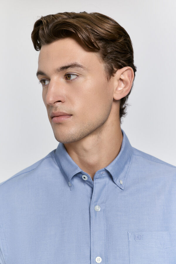 Pedro del Hierro Camisa twill melange Azul