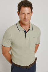 Pedro del Hierro Polo de manga curta C&aacute;qui m&eacute;dio