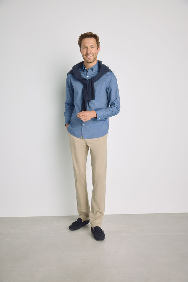 Pedro del Hierro Camisa lisa manga larga Navy