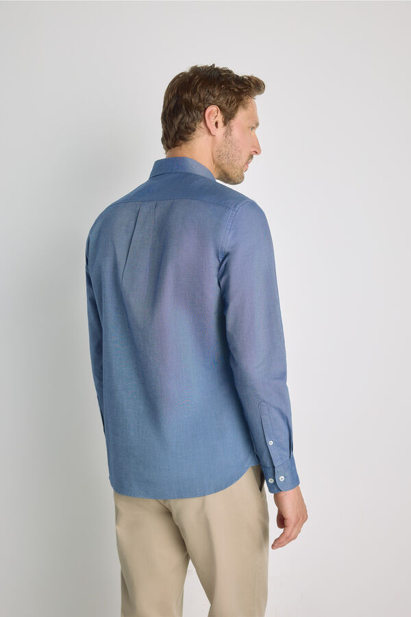 Pedro del Hierro Camisa lisa manga larga Navy