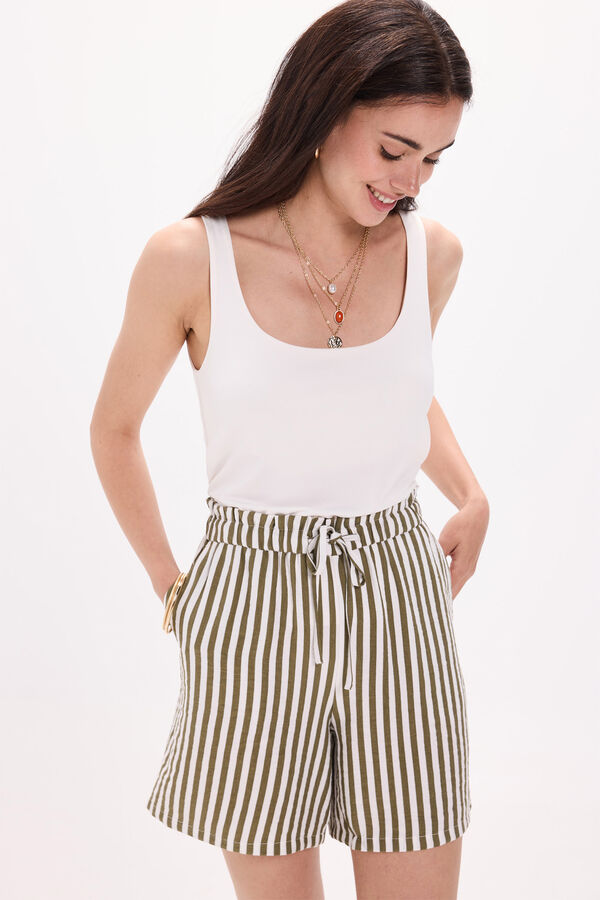 Milano Camiseta elástica com alças largas Branco