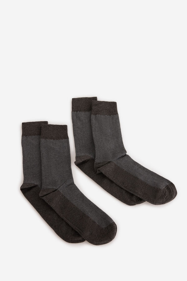 Milano Meias de espiga Cinza medio