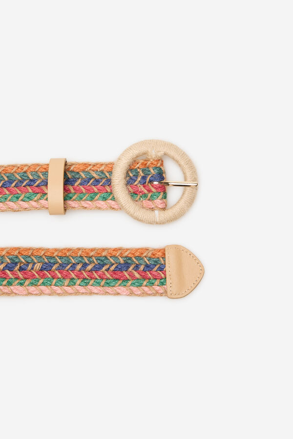 Milano Cinturón de rafia multicolor natural