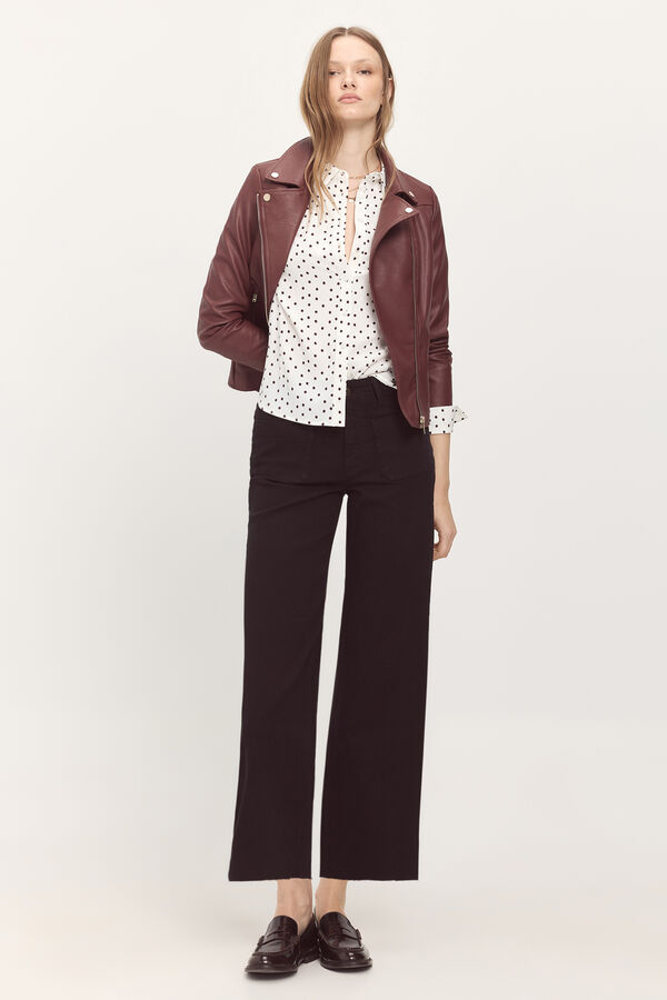 Milano Camisa fluida. Estampado branco