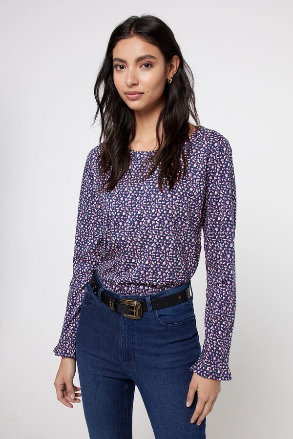 Milano T-shirt estampada manga comprida Estampado azul