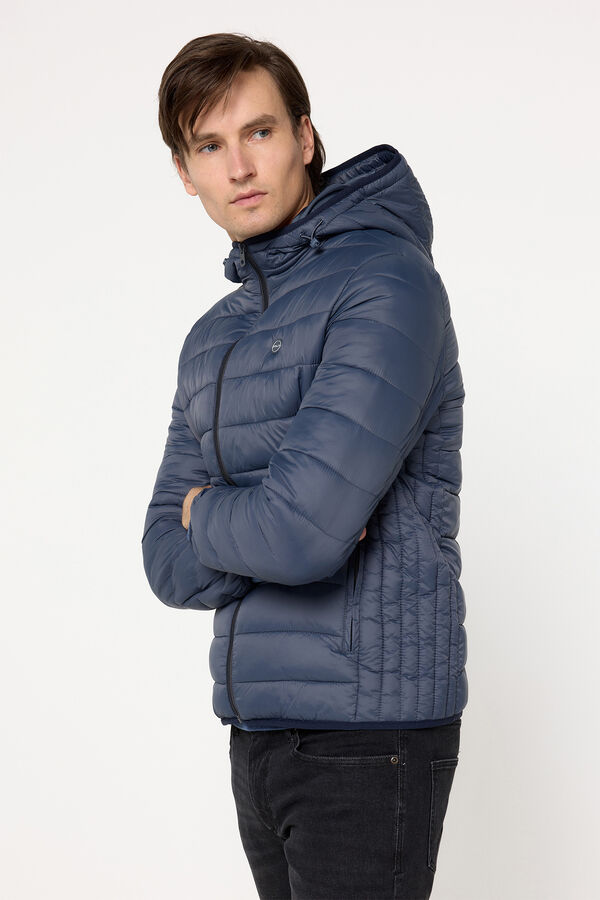 Milano Jaqueta acolchoada com capuz Cinza medio