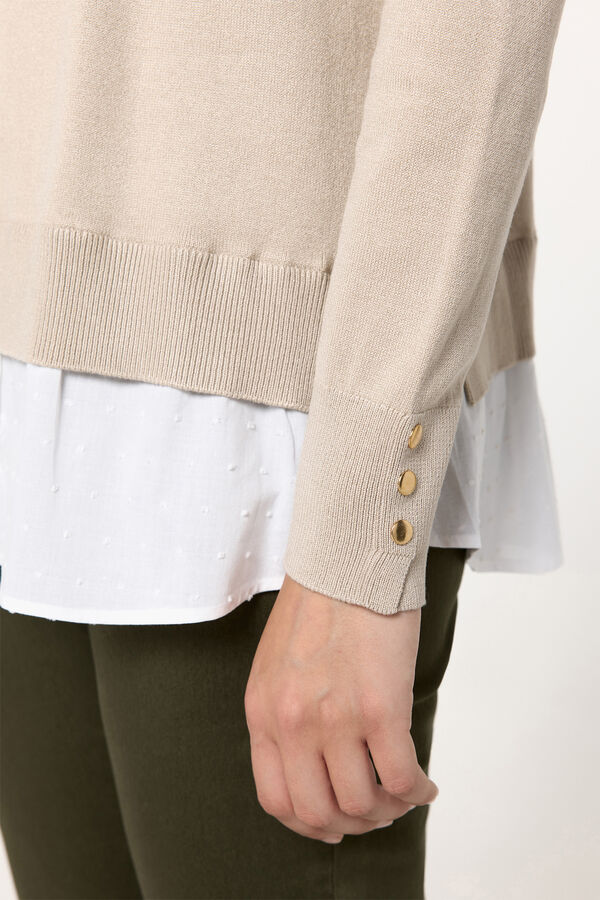 Milano Camisola viscose com camisa combinada em baixo Bege