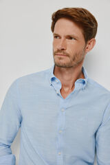 Milano Camisa lisa manga larga Azul Claro