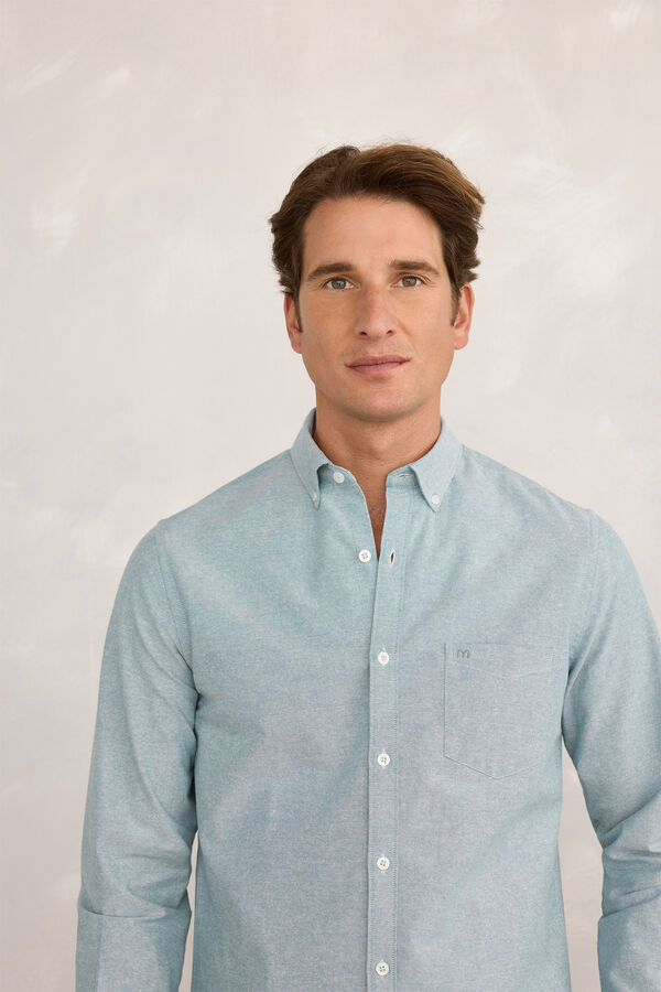 Milano Camisa Sport Oxford Azul turquesa