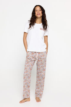 Fifty Outlet Pijama de algodón estampado floral natural