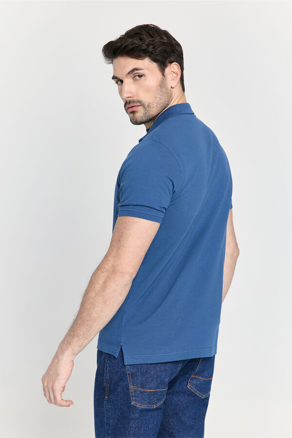 Pedro del Hierro Polo b&aacute;sico manga curta Azul