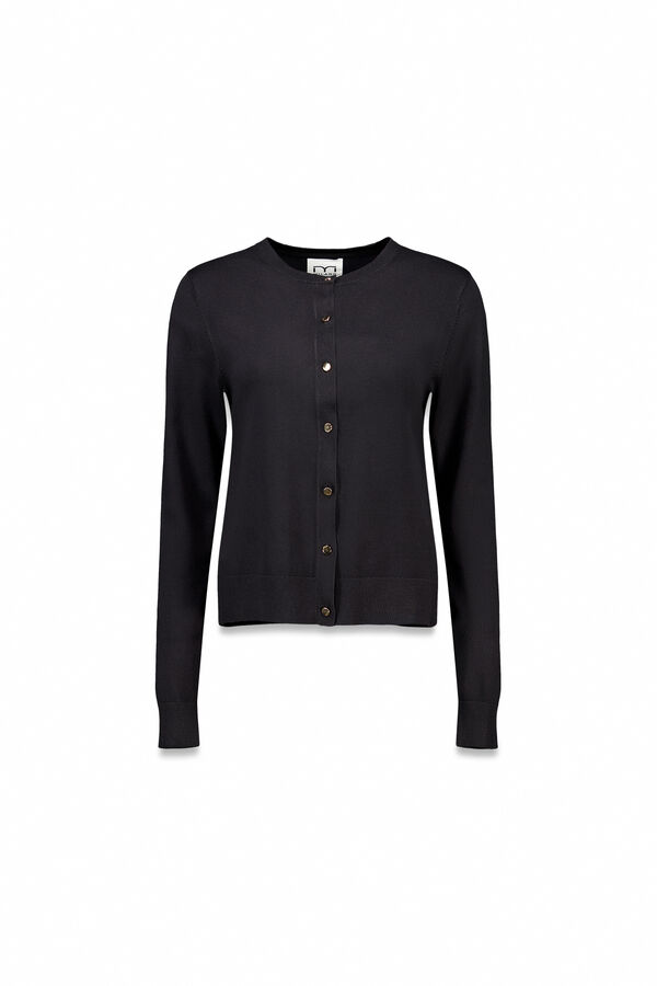 Milano Cardigan fino botones dorados Negro