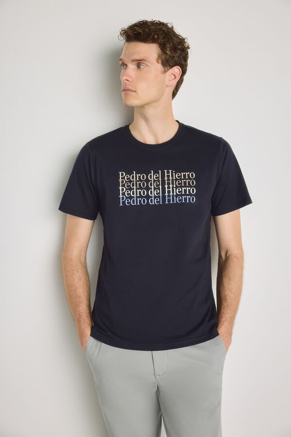 Pedro del Hierro T-shirt de manga curta estampada Preto