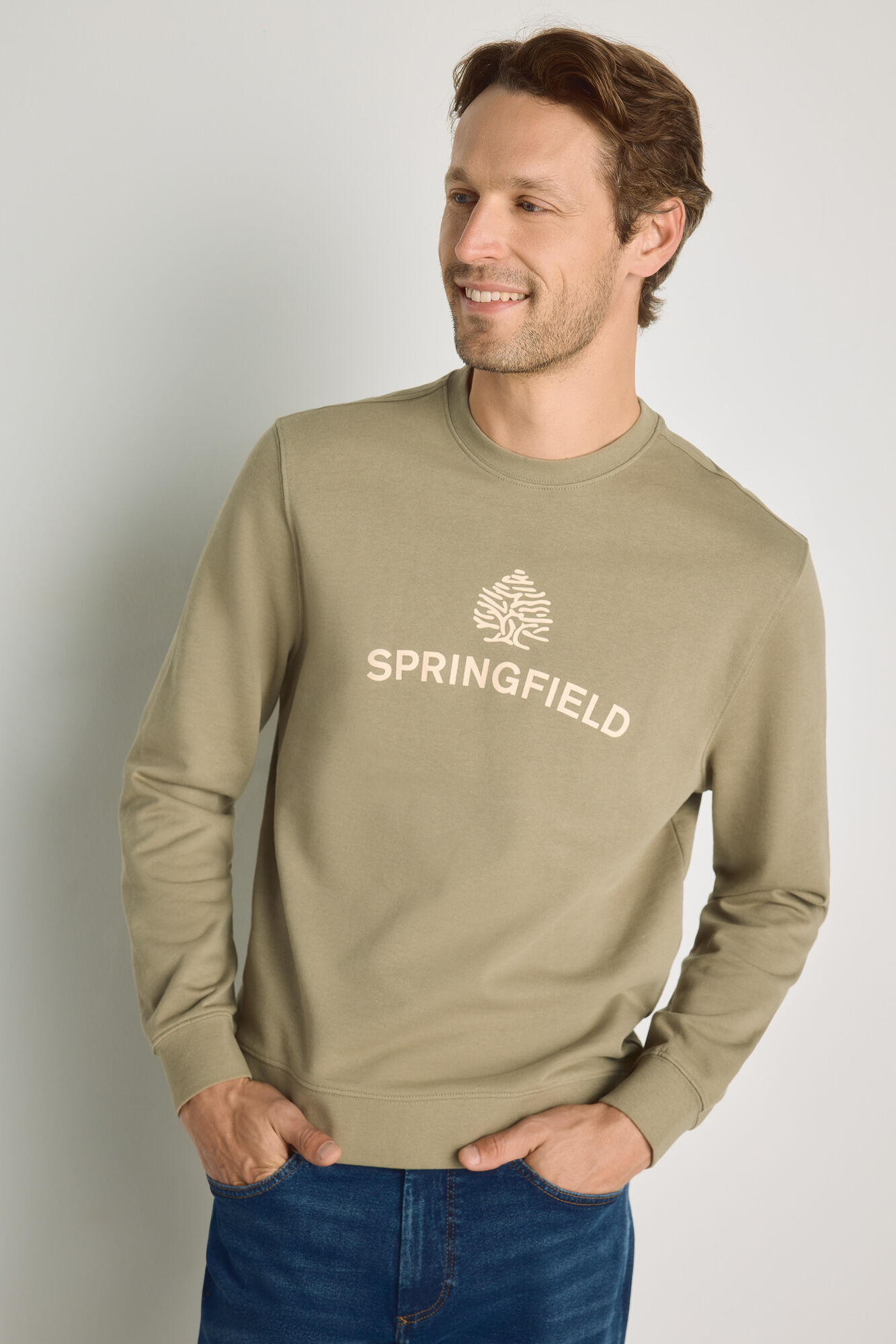 Springfield Sweatshirt gola redonda com logo