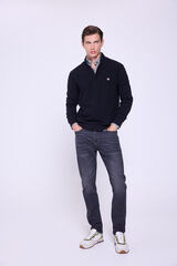 Milano Camisola de malha com meia fecho-éclair Preto