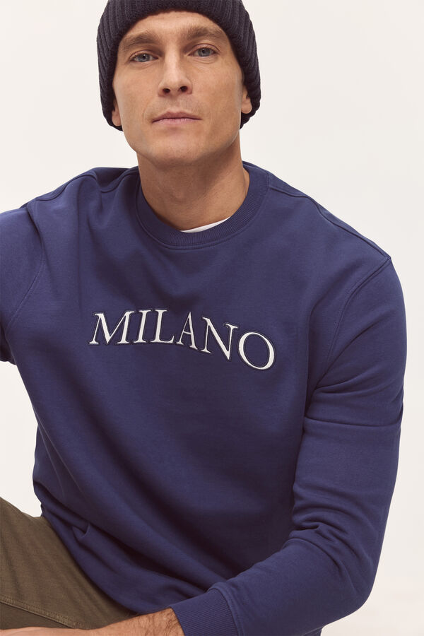 Milano Sweatshirt com gola redonda Azul