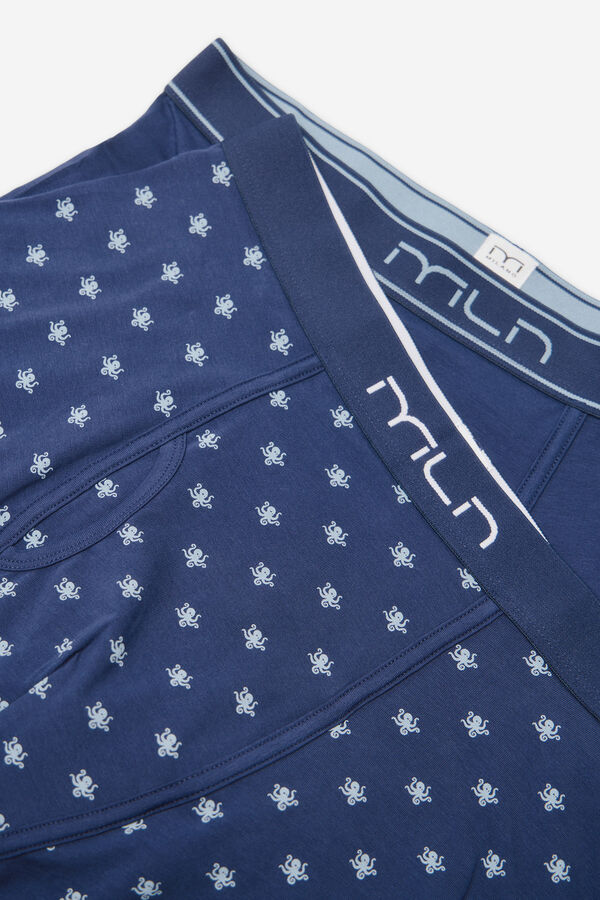 Milano Pack boxer liso y estampado pulpos Navy