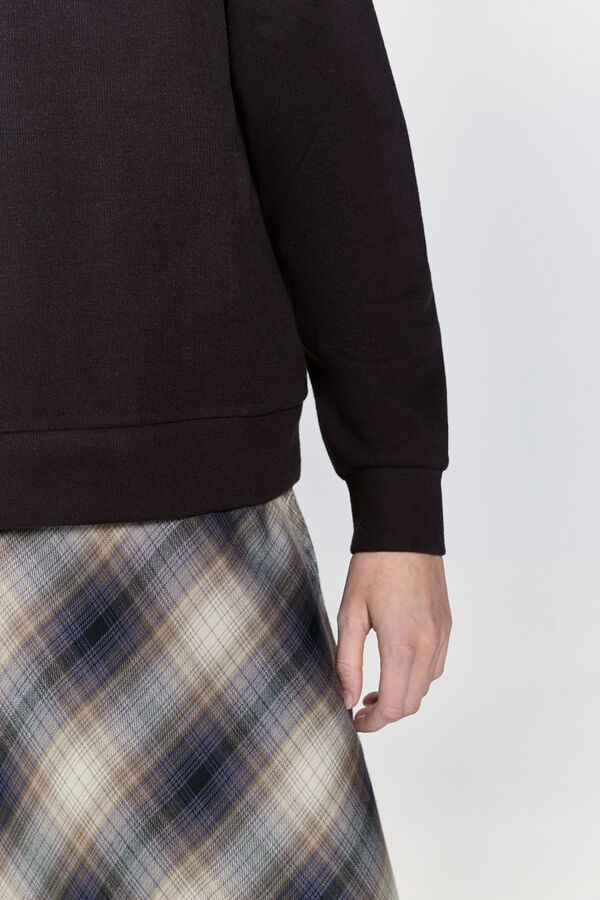 Milano T-shirt de polar malha com gola caixa Castanho