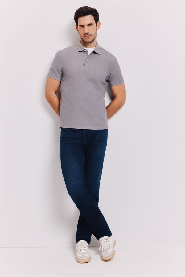 Milano Polo manga curta Cinza medio