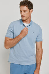 Pedro del Hierro Polo de riscas de manga curta Azul