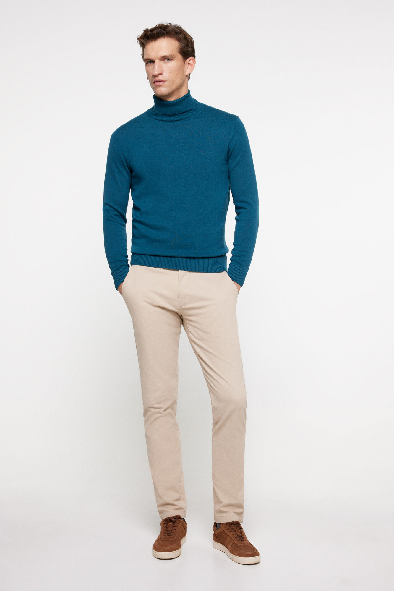 Milano Camisola de gola alta em algod&atilde;o