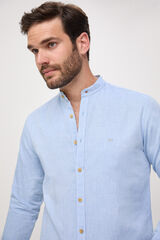 Fifty Outlet Camisa Lino Mao Azul