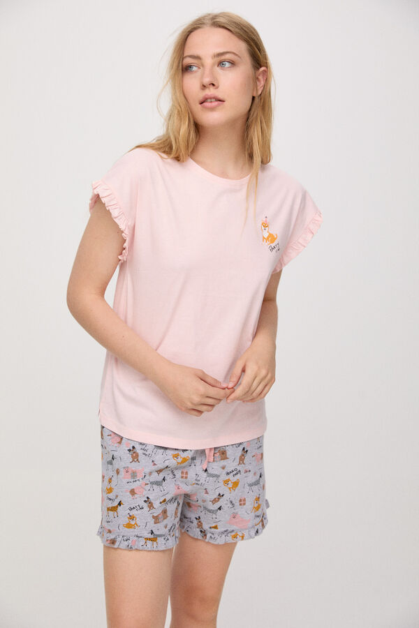Fifty Outlet PIJAMA CORTO PERROS Rosa